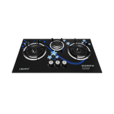 Crown CR-24G Built-In Gas Hob – 3 Burner 3D Glass Cooktop with Copper Valve (Long Nozzle), Multi-Colour Stylish Design & Brand Warranty ✅